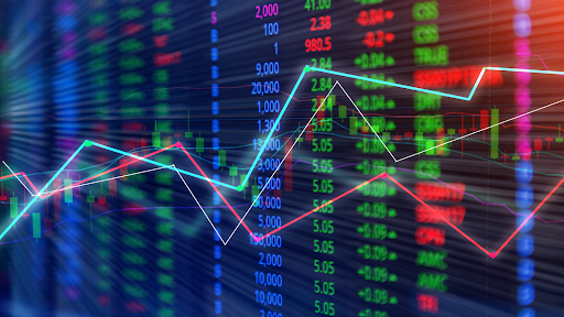 CFDs shares trading market graph background